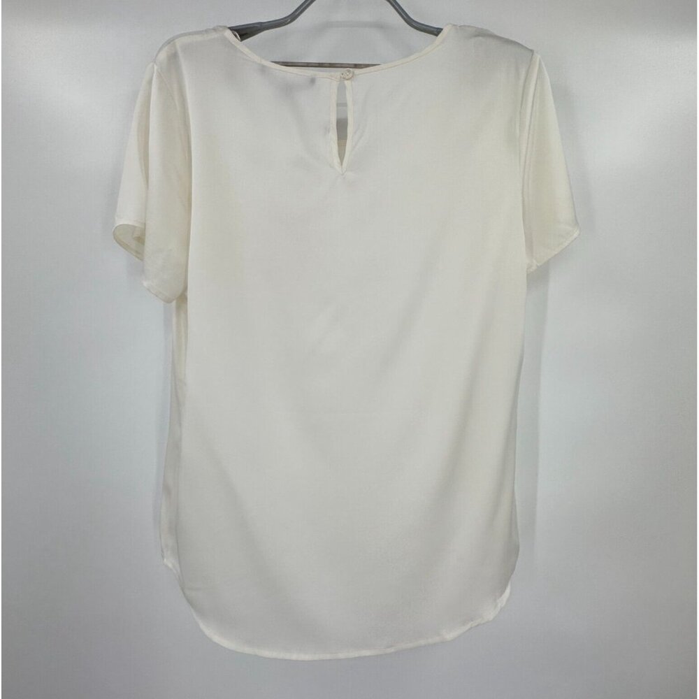 Quince Ivory-White Short Sleeve Silk Tee size XL - Picture 3 of 5